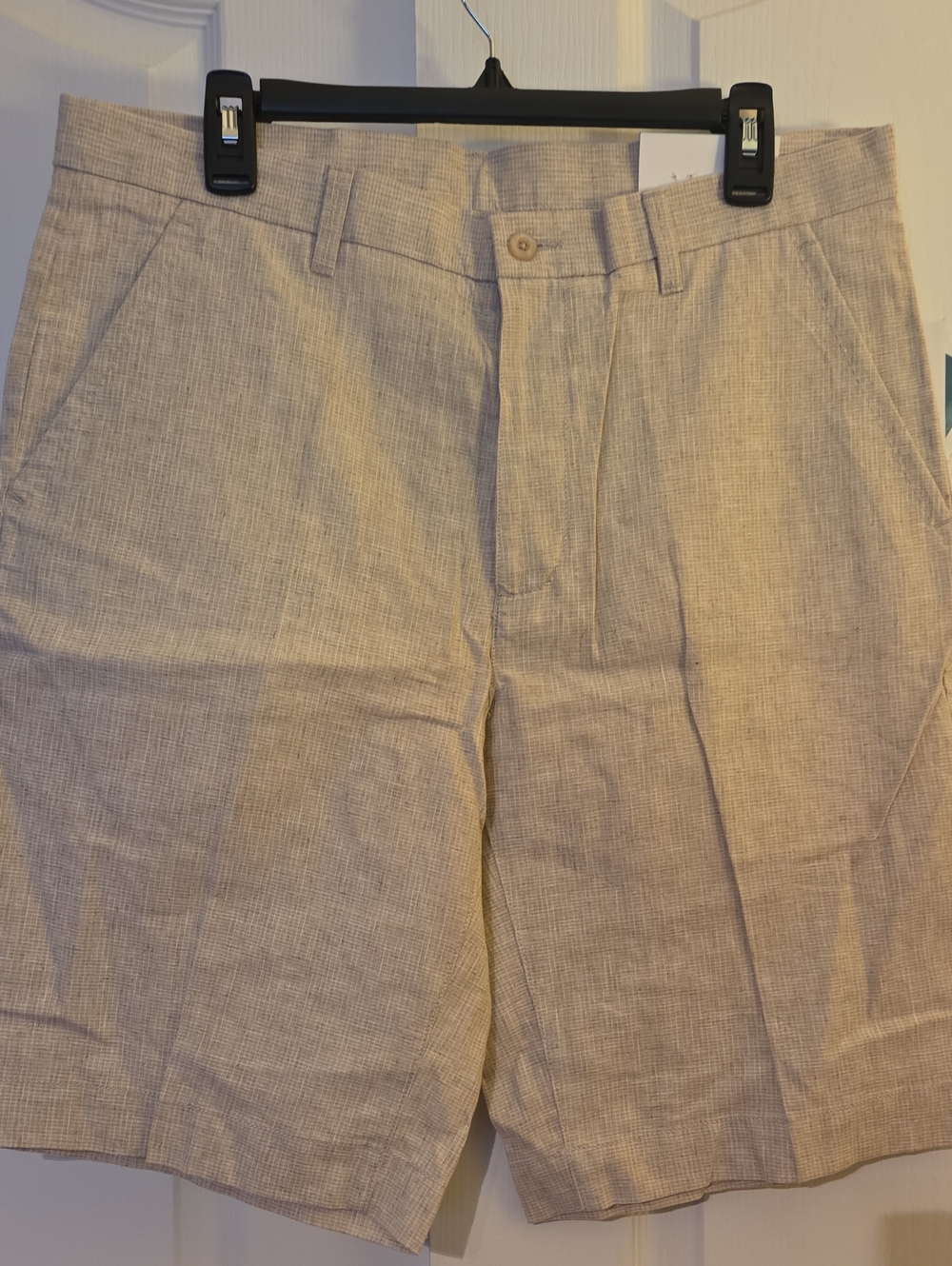 Cubavera Light Khaki Flat Front Casual Shorts